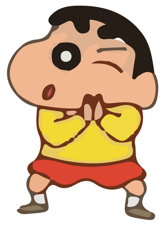 Shinchan Winking Mischievous Fists Sticker
