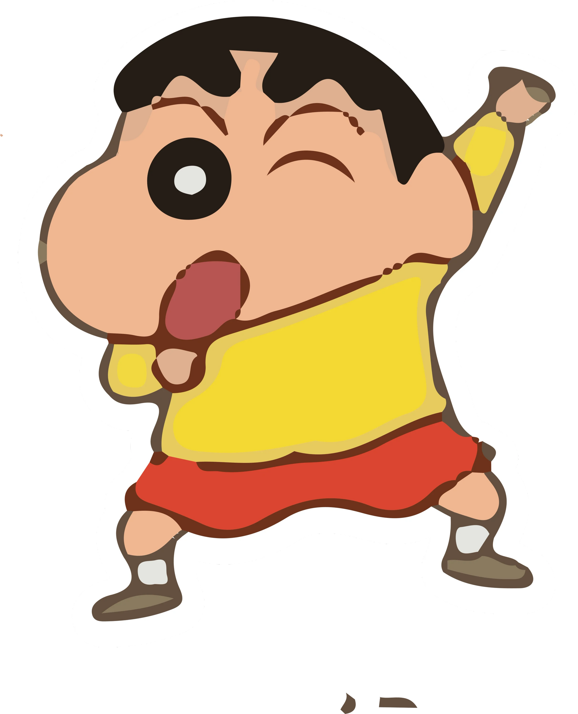 Shinchan Arms Raised Excited Yelling Sticker
