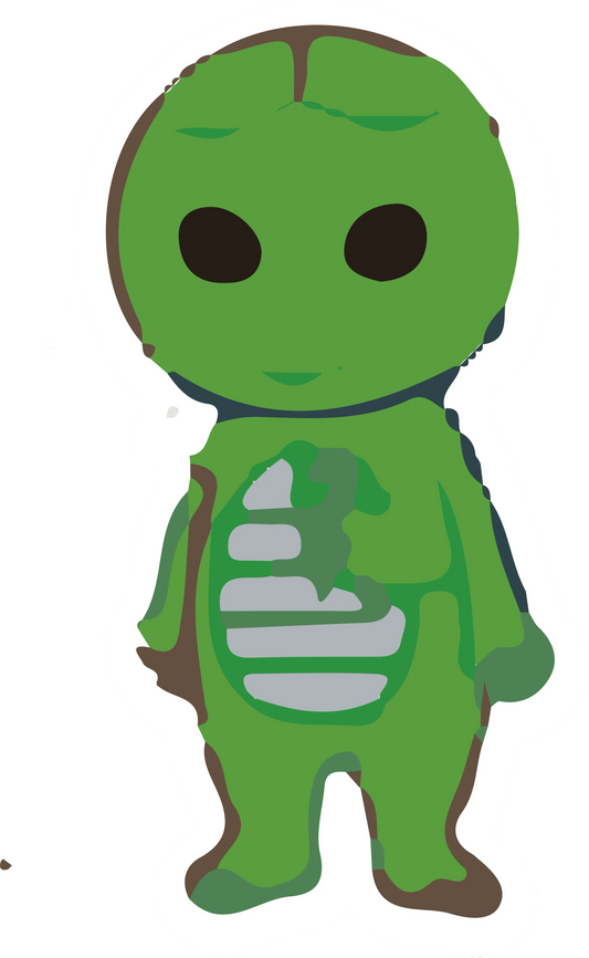 Shinchan Turtle Costume Green Sticker