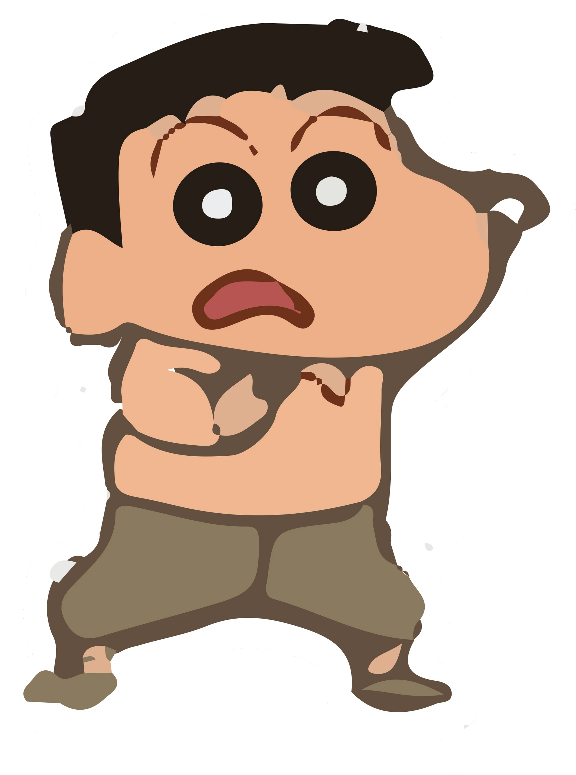 Shinchan Shirtless Fighting Pose Sticker