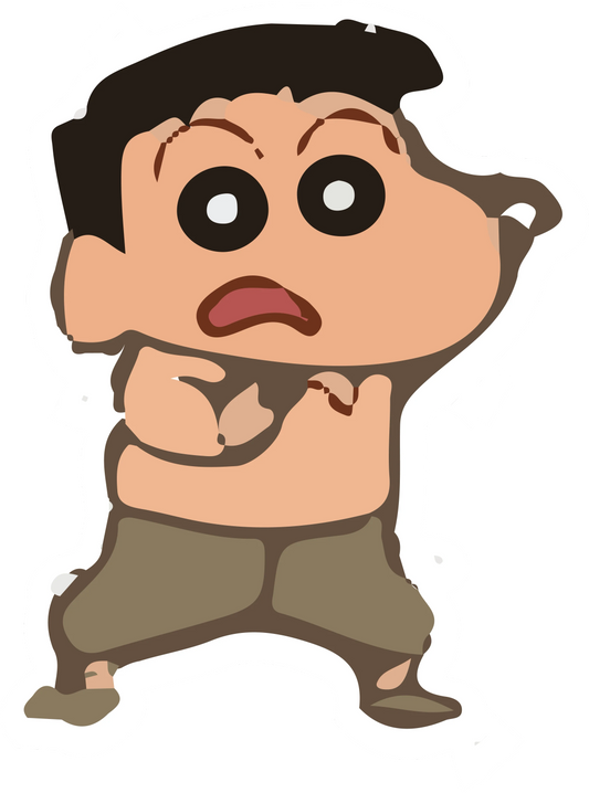 Shinchan Shirtless Fighting Pose Sticker