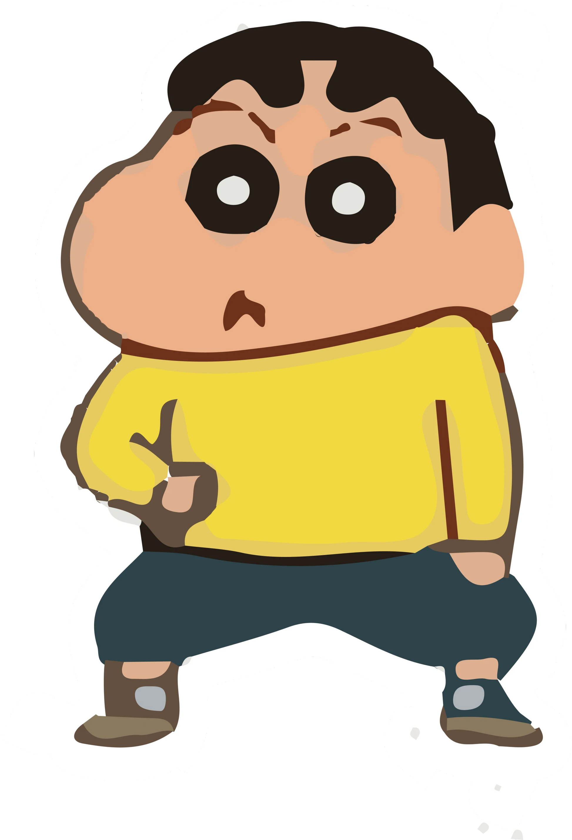Shinchan Peace Sign Yellow Shirt Sticker