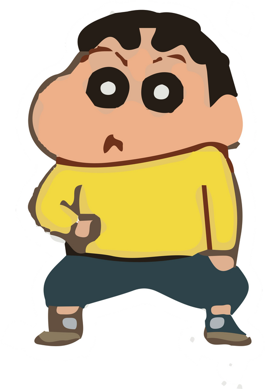 Shinchan Peace Sign Yellow Shirt Sticker