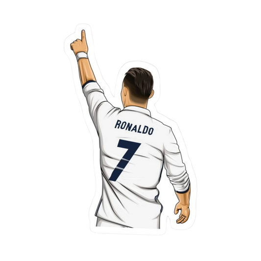 Cristiano Ronaldo Real Madrid No7 Back Pointing Up Sticker