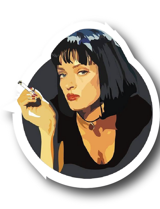 Mia Wallace — Cigarette Portrait Painting Sticker