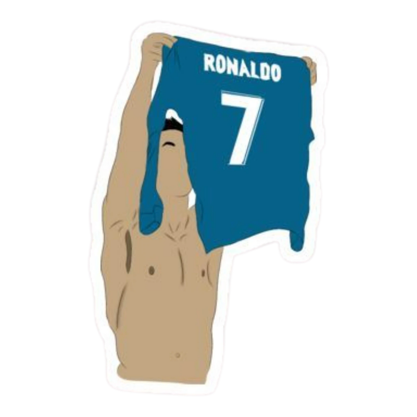 Cristiano Ronaldo Shirt Removal Celebration Illustrated Sticker