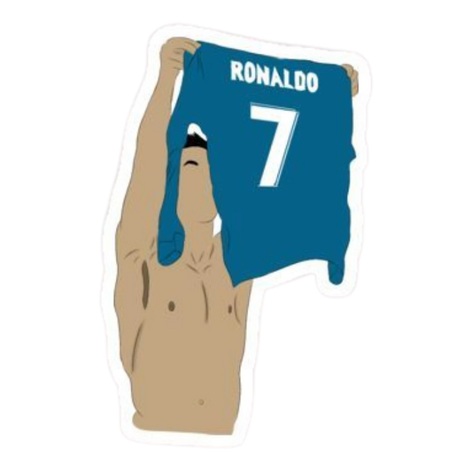 Cristiano Ronaldo Shirt Removal Celebration Illustrated Sticker