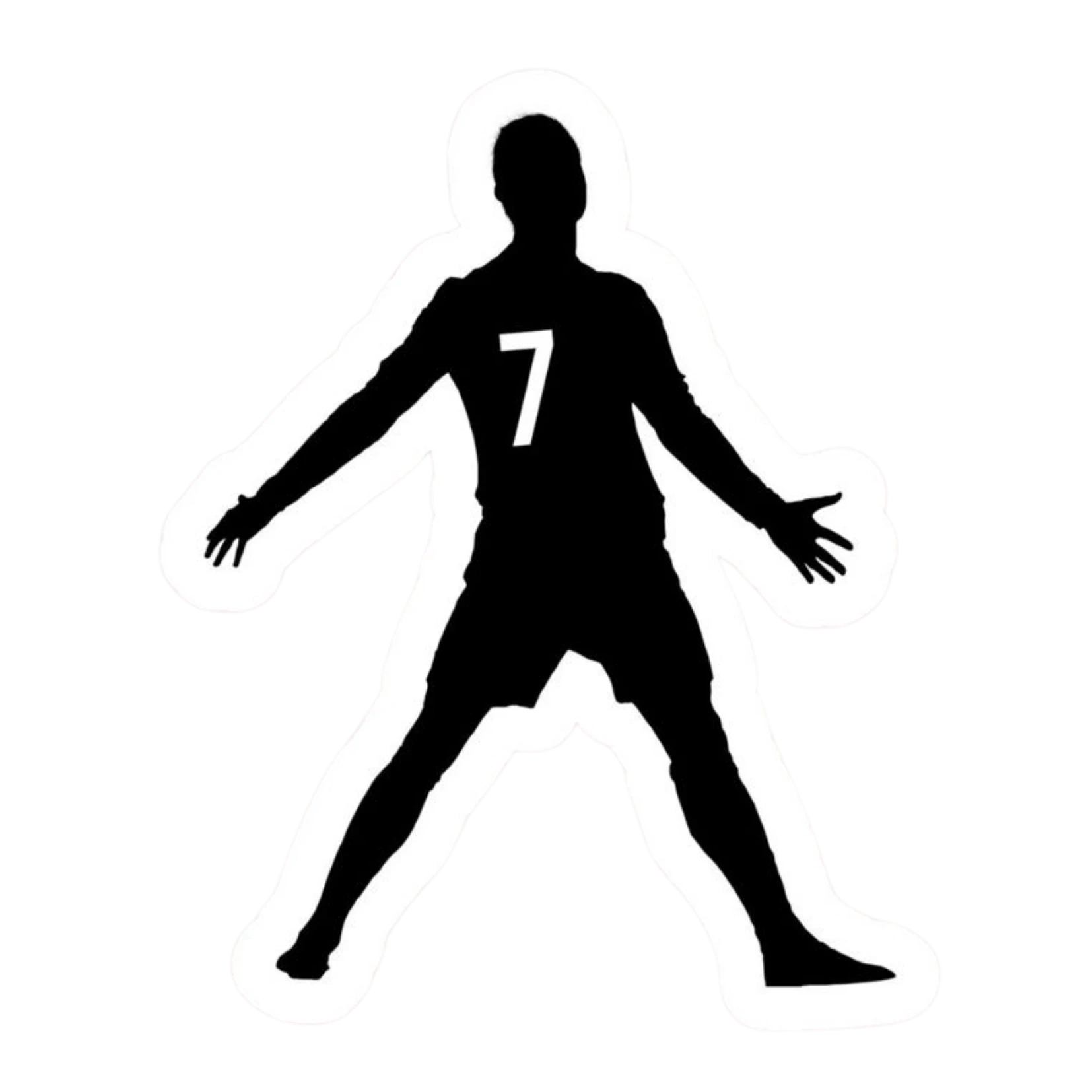 Cristiano Ronaldo No7 Calma Celebration Black Silhouette Sticker