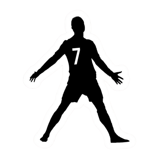 Cristiano Ronaldo No7 Calma Celebration Black Silhouette Sticker