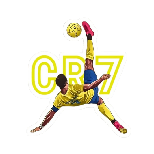 CR7 Al-Nassr Bicycle Kick Yellow Illustrated Sticker