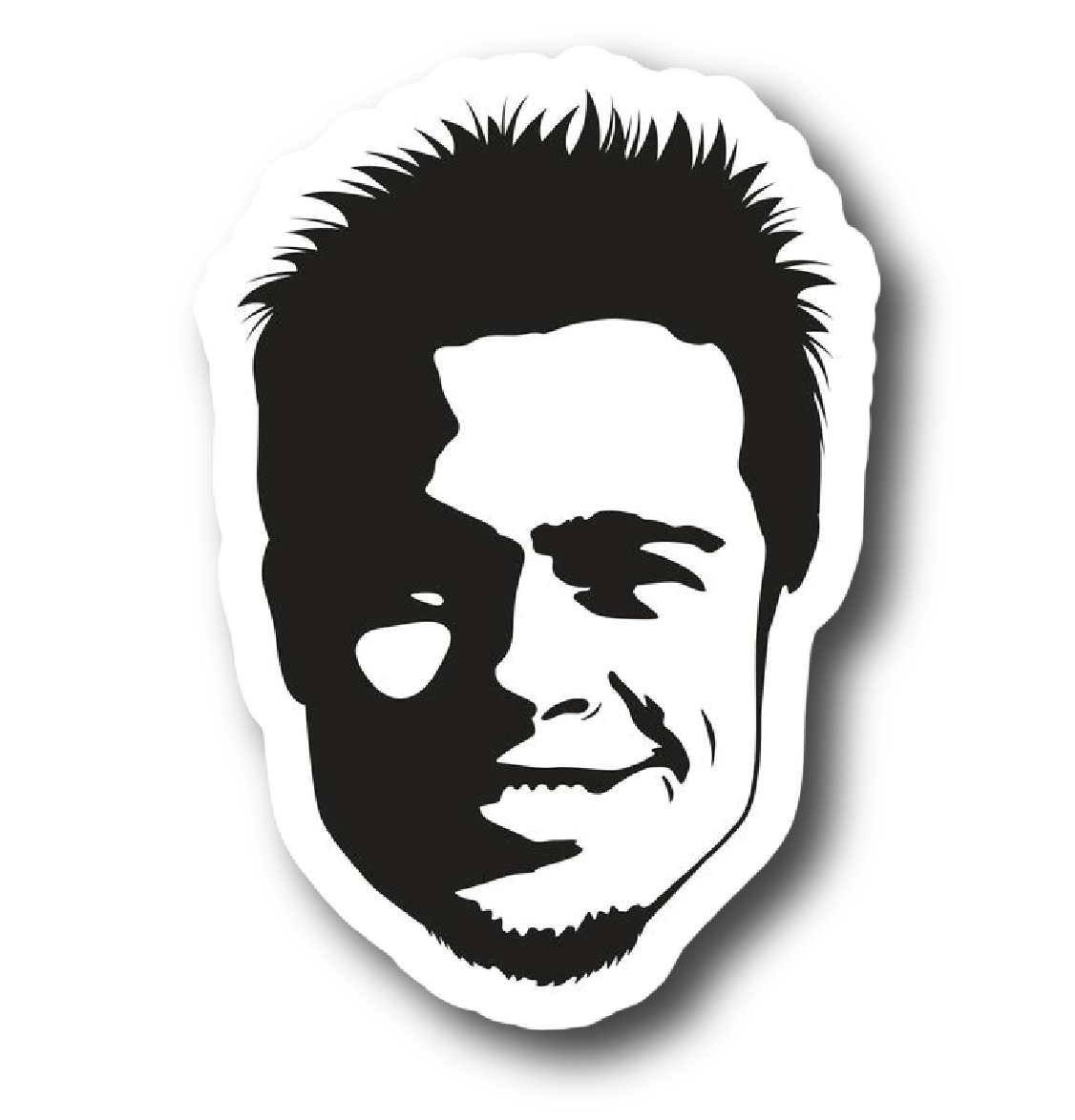Tyler Durden — Smirking Stencil Portrait Sticker