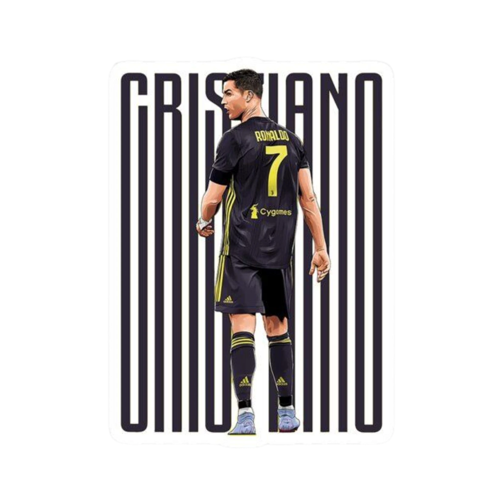 Cristiano Ronaldo Juventus Black Kit Back View CRISTIANO Sticker