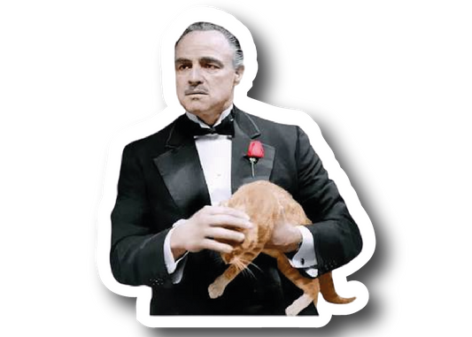 Don Corleone — Stroking the Cat Sticker
