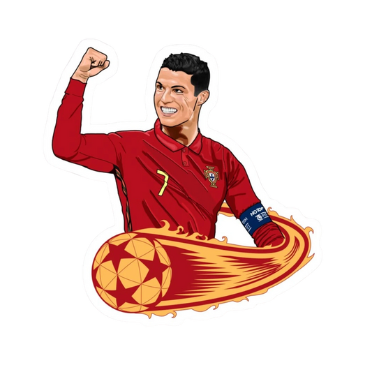 Cristiano Ronaldo Portugal No7 Fist Pump Fire Ball Sticker