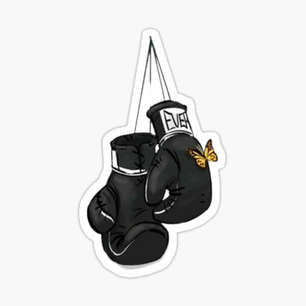 Boxing Gloves & Butterfly — Hanging Gloves Sticker