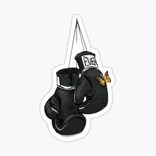 Boxing Gloves & Butterfly — Hanging Gloves Sticker
