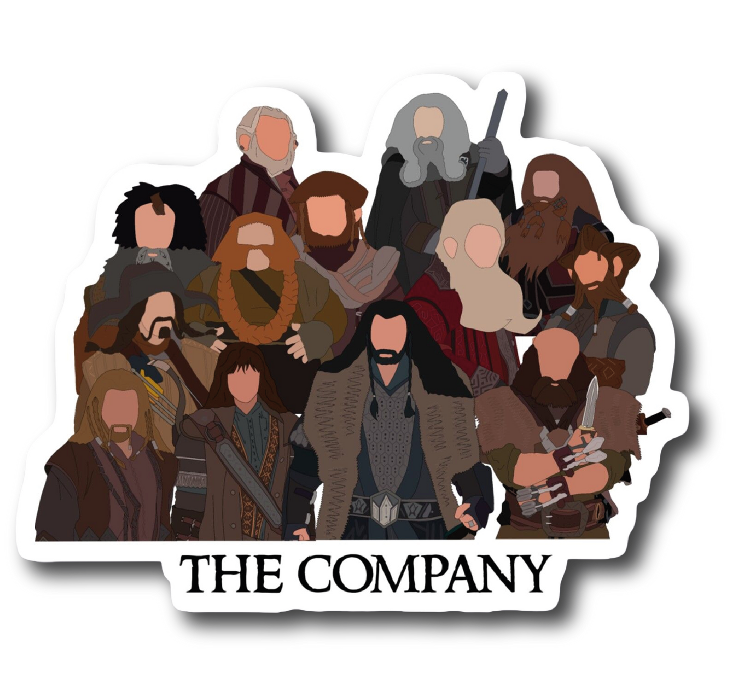 The Company — Thorin's Dwarves and Bilbo Sticker