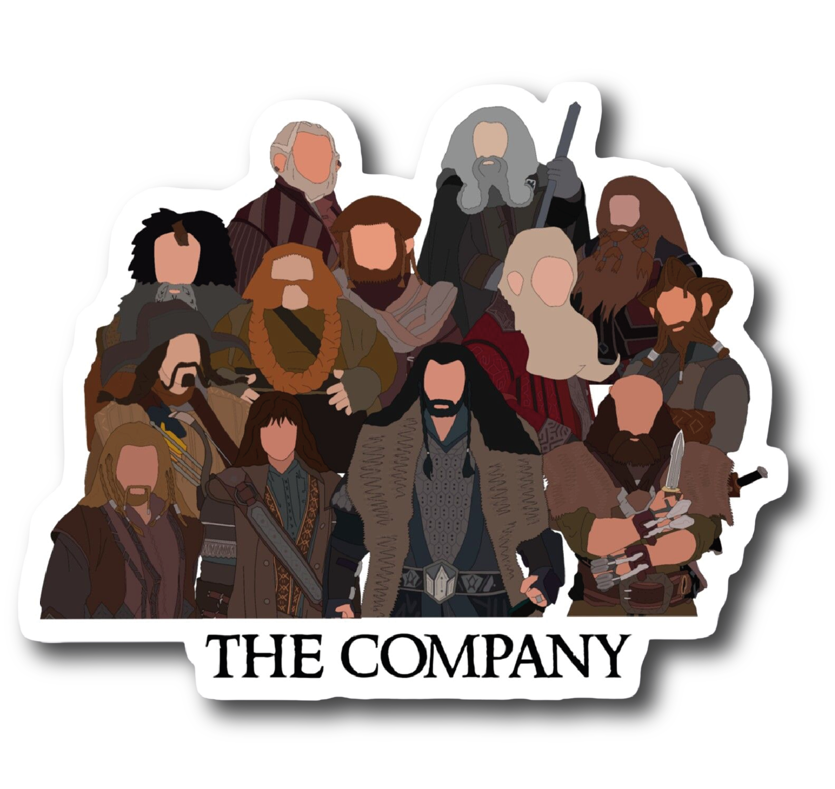The Company — Thorin's Dwarves and Bilbo Sticker