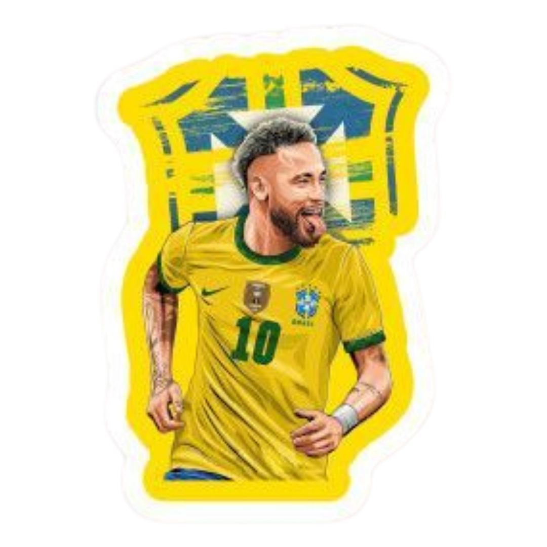 Premium Brazilian football glossy sticker - Brazil Football Sticker #6 - Premium Glossy