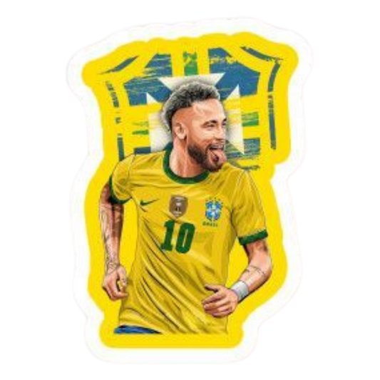 Premium Brazilian football glossy sticker - Brazil Football Sticker #6 - Premium Glossy