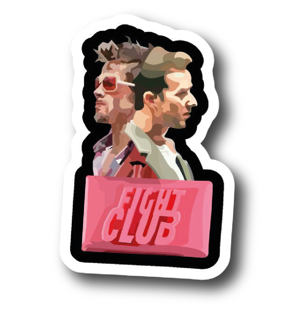 Tyler Durden & The Narrator — Pink Soap Bar Pop Art Sticker