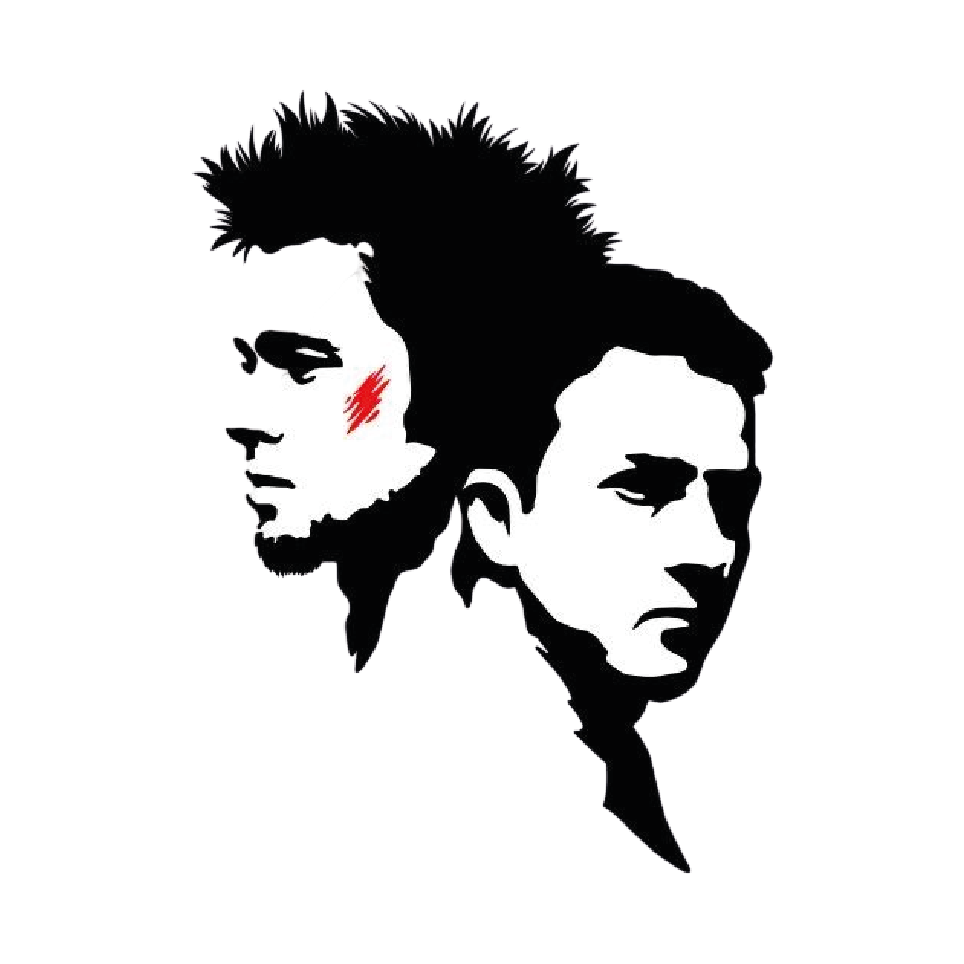 Tyler Durden & The Narrator — Red Scar Stencil Sticker