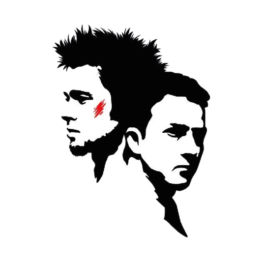 Tyler Durden & The Narrator — Red Scar Stencil Sticker