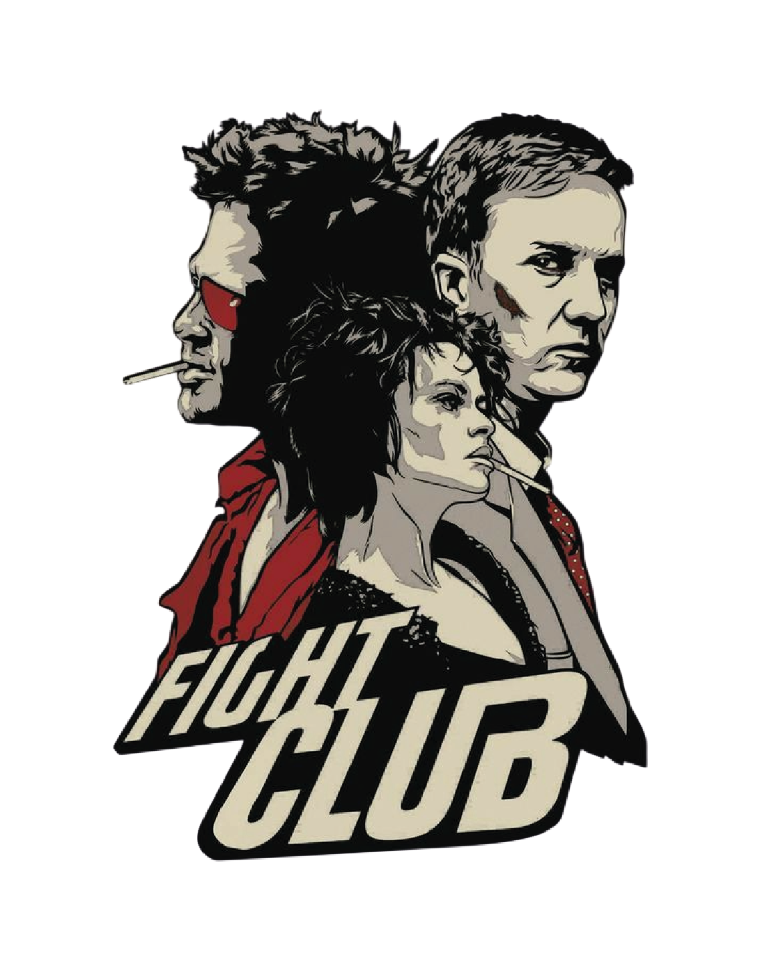 Tyler Durden, Marla Singer & The Narrator — Fight Club Poster Sticker