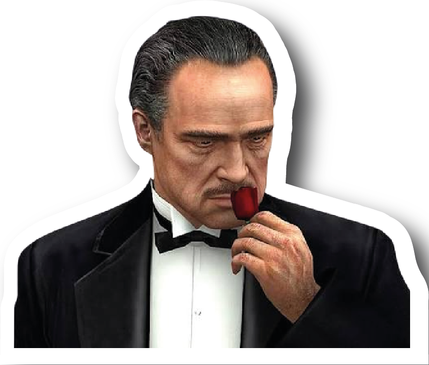 Don Corleone — Smelling the Rose Sticker