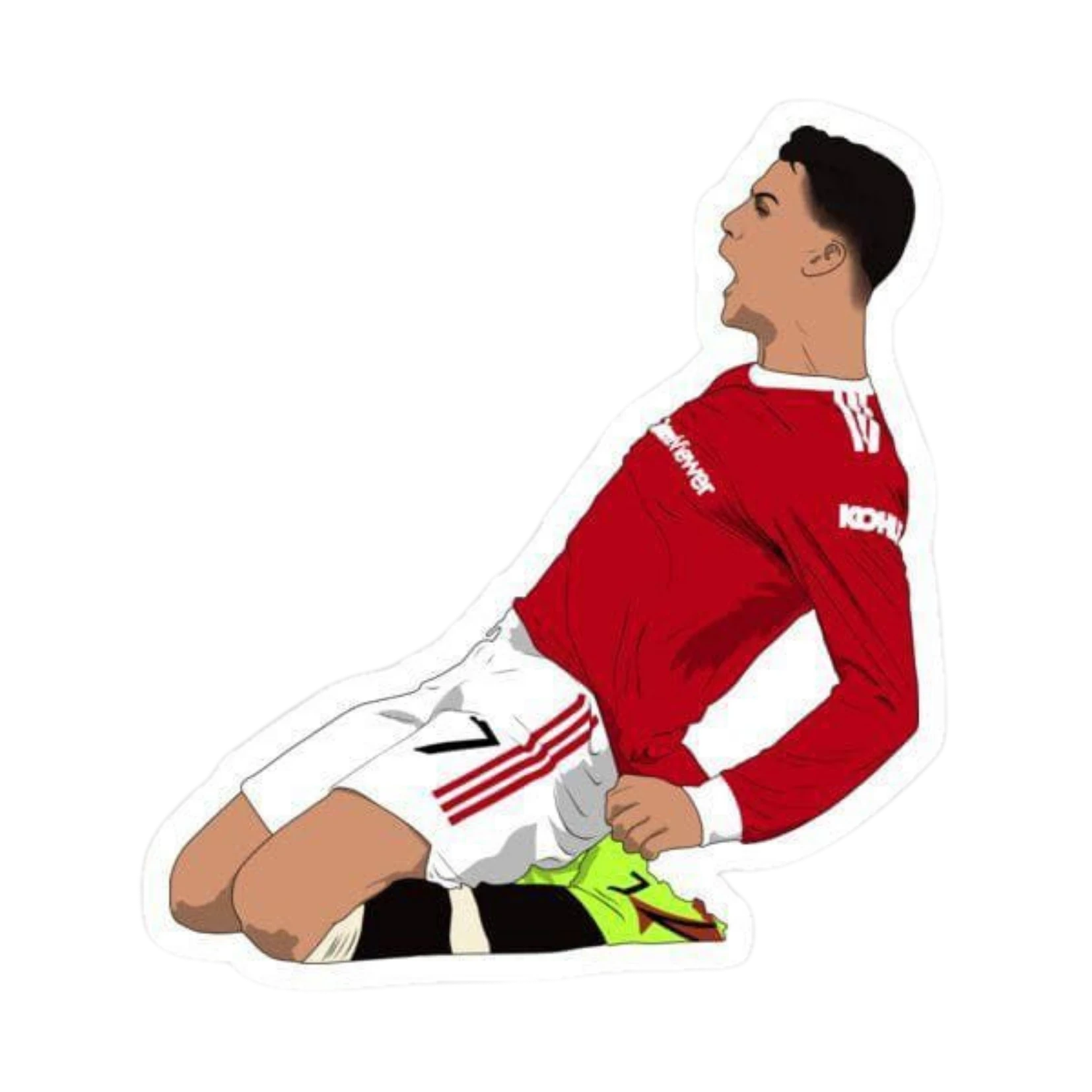 Cristiano Ronaldo Manchester United Kneeling Celebration Sticker