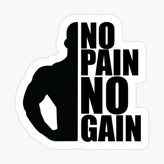 No Pain No Gain — Bodybuilder Silhouette Sticker