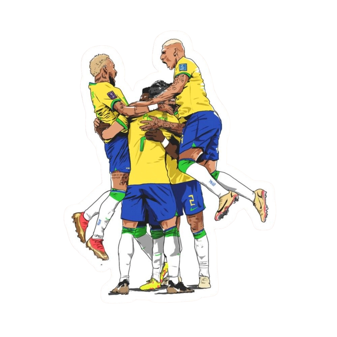 Premium Brazilian football glossy sticker - Brazil Football Sticker #8 - Premium Glossy