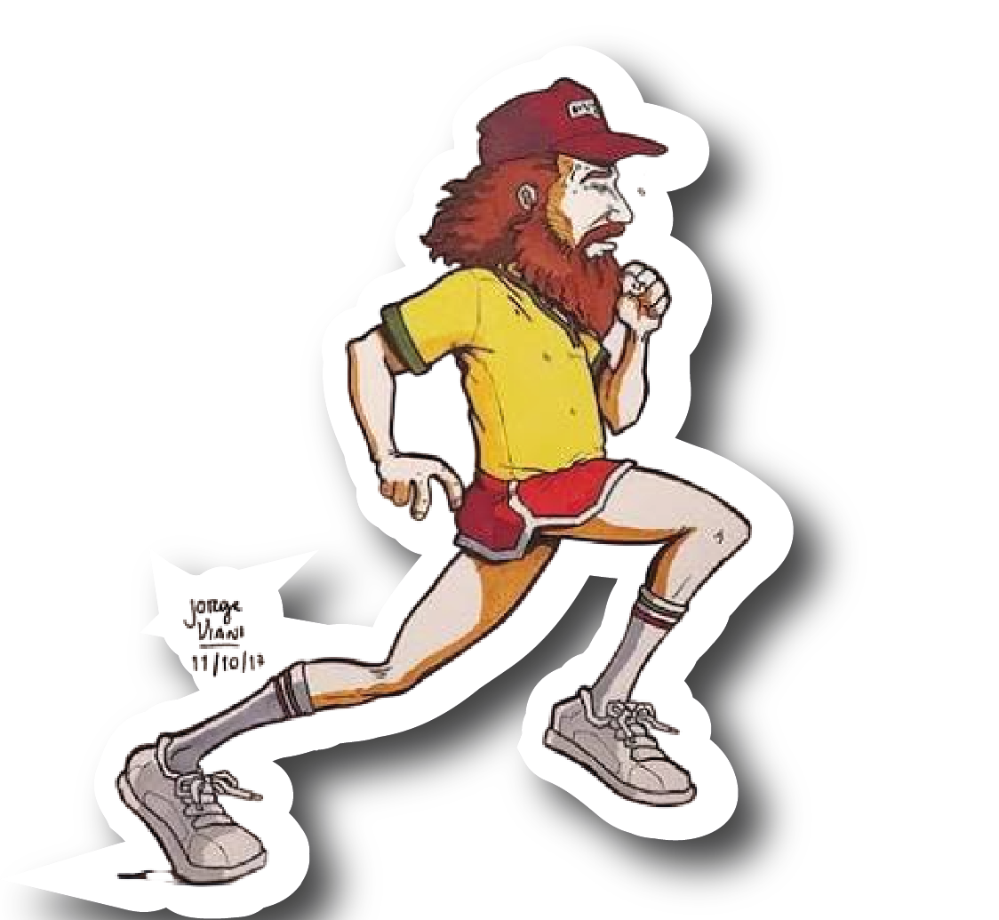 Forrest Gump — Bearded Long-Haired Runner Sticker