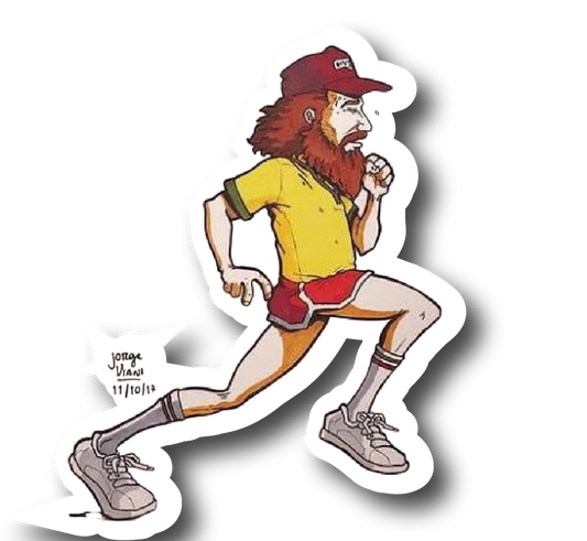 Forrest Gump — Bearded Long-Haired Runner Sticker