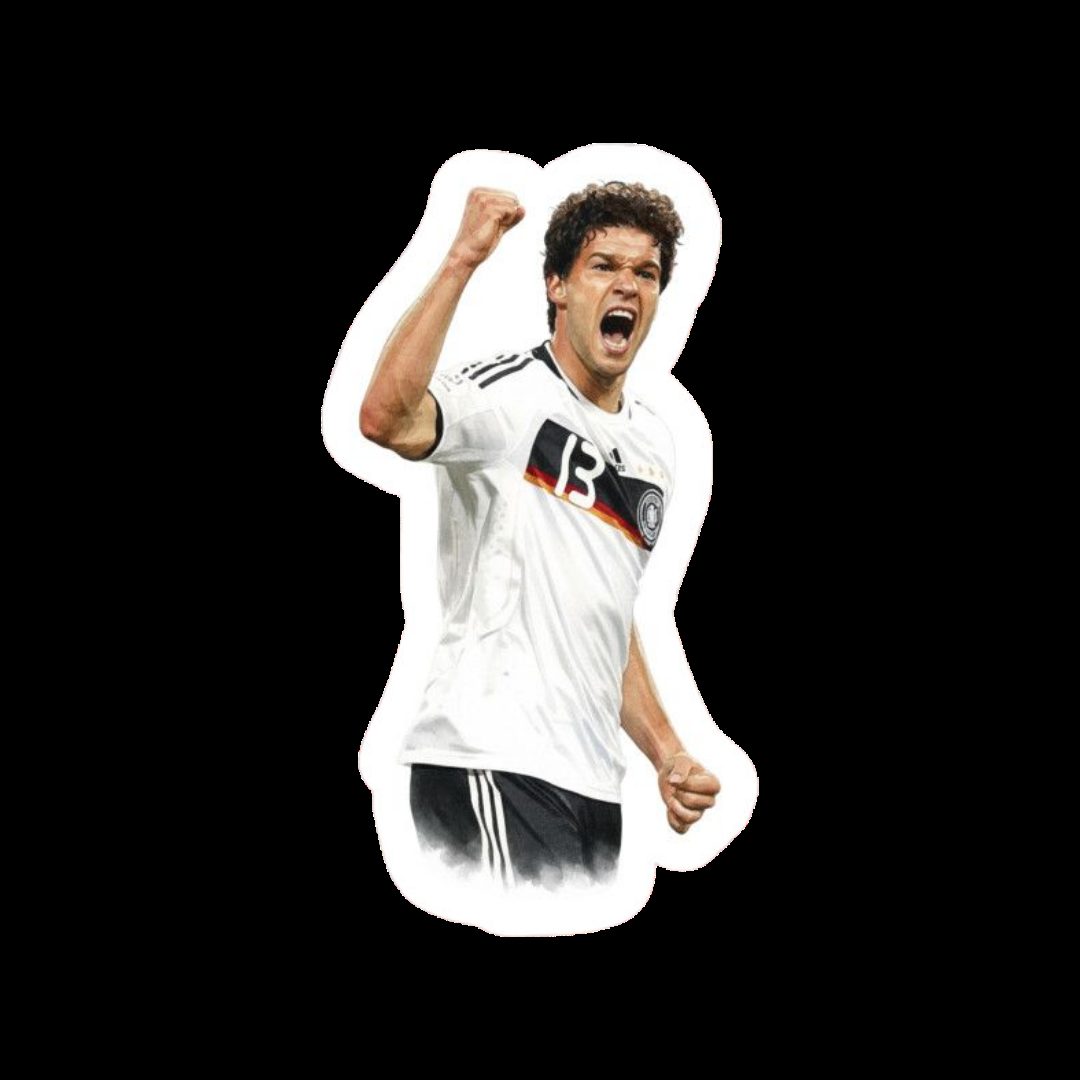 Michael Ballack #13 Germany national team football sticker celebrating