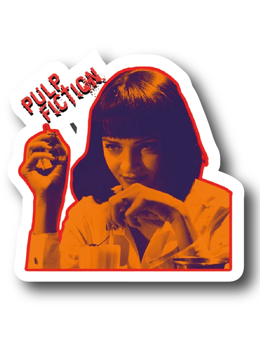 Mia Wallace — Diner Scene Duotone Poster Sticker