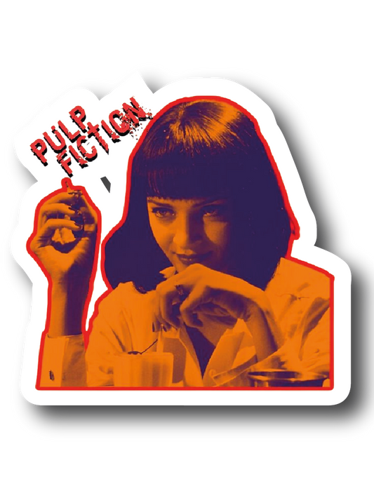 Mia Wallace — Diner Scene Duotone Poster Sticker