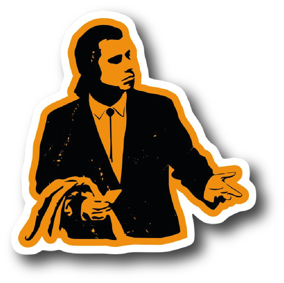 Vincent Vega — Orange Pop Art Pointing Sticker
