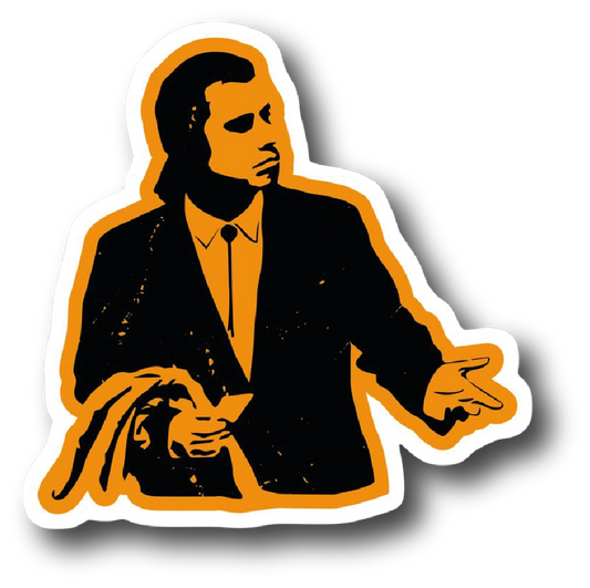 Vincent Vega — Orange Pop Art Pointing Sticker