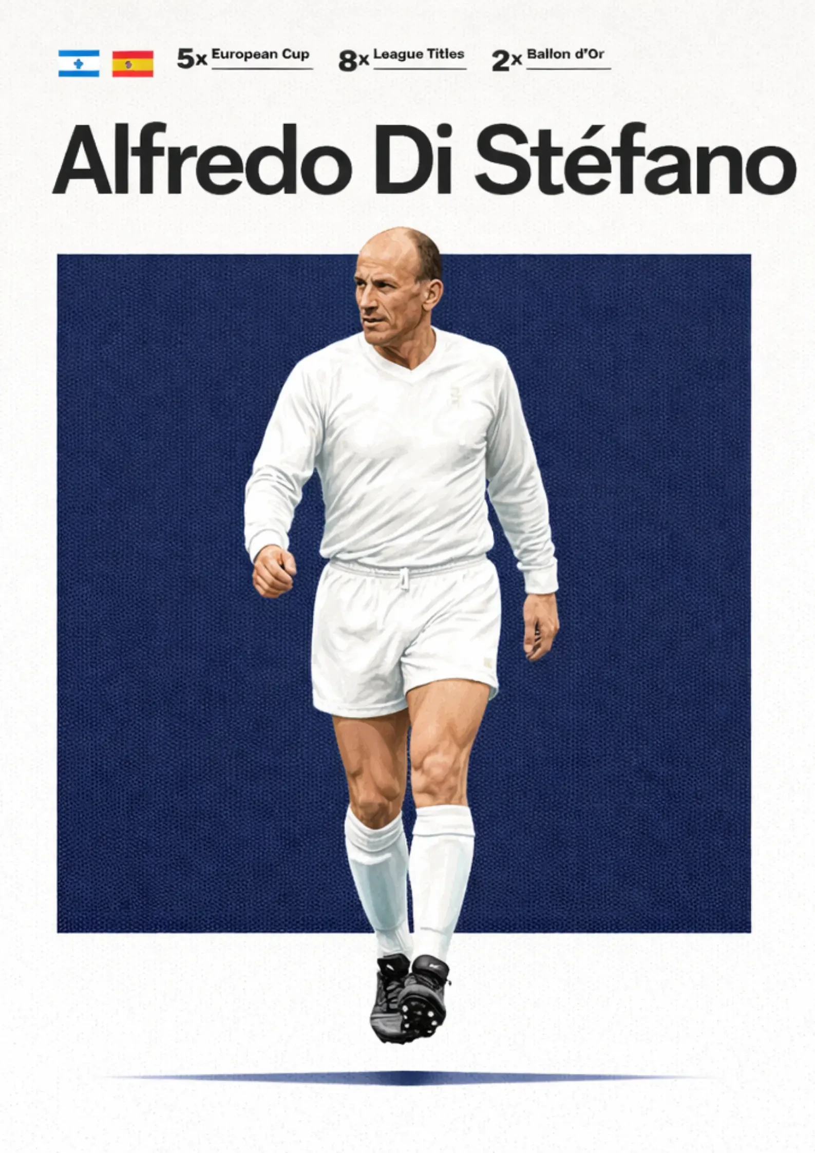 Alfredo Di Stefano Football Legend All-Star Poster Sticker