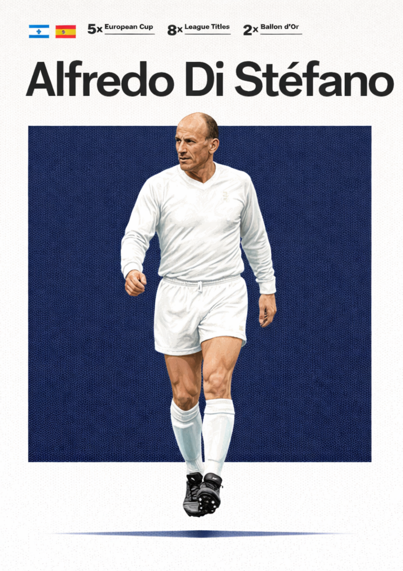 Alfredo Di Stefano Football Legend All-Star Poster Sticker