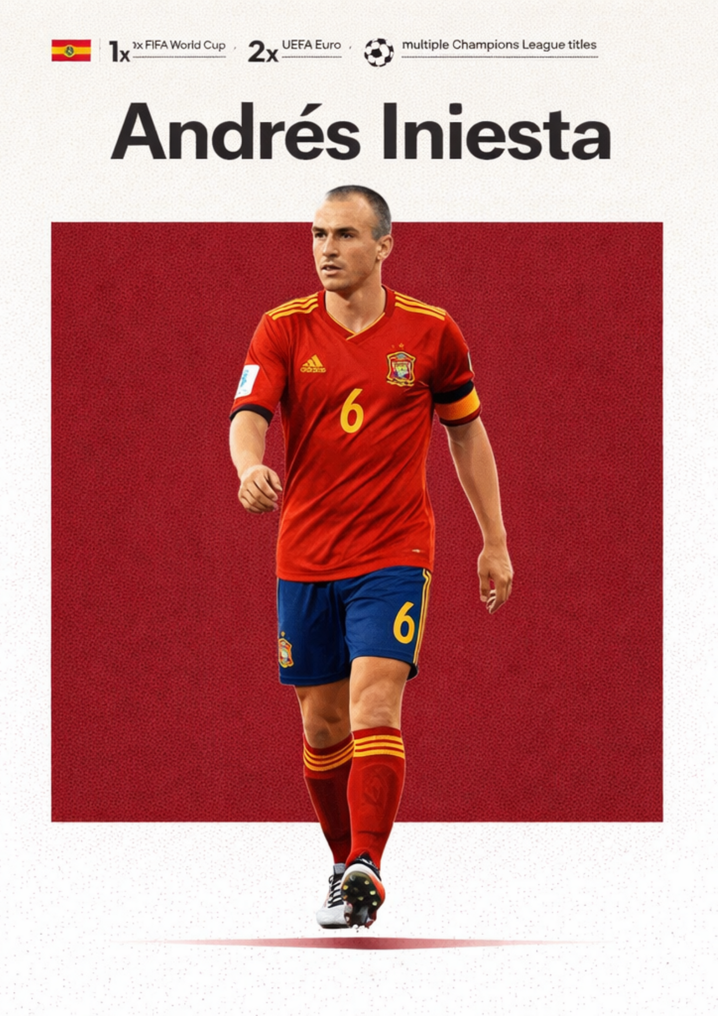 Andres Iniesta Football Legend All-Star Poster Sticker