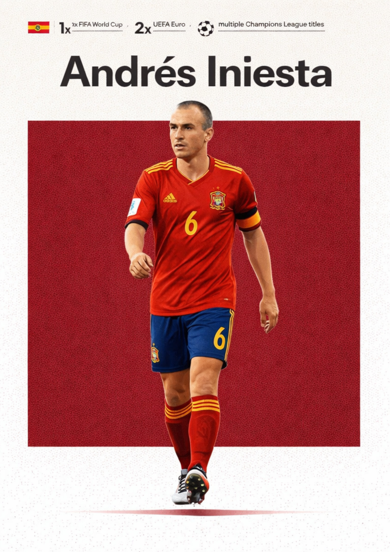 Andres Iniesta Football Legend All-Star Poster Sticker