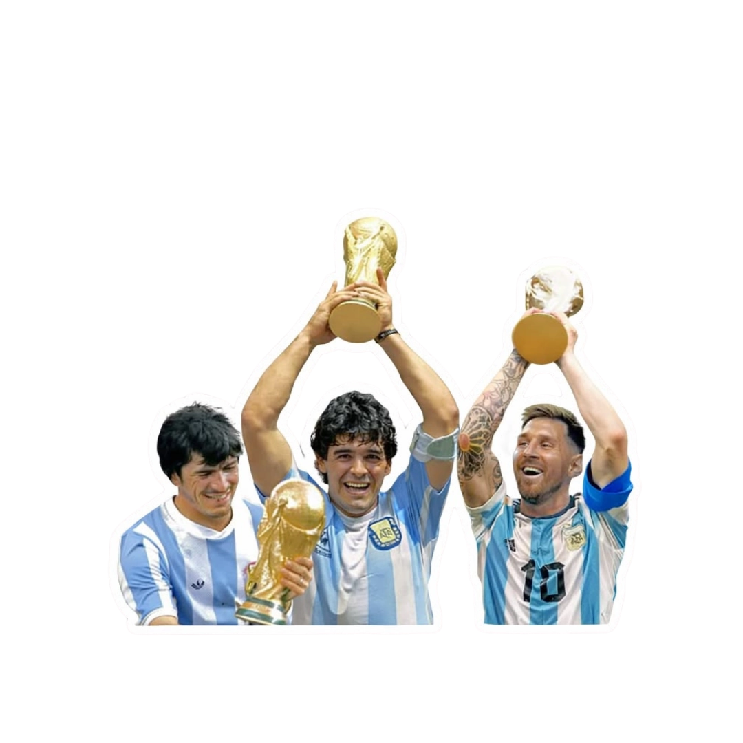 Argentina World Cup legends composite sticker Fillol Maradona Messi