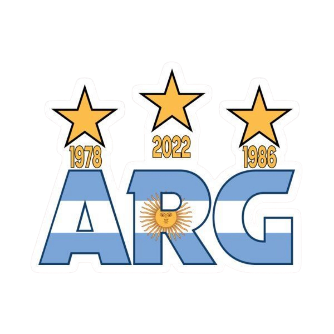 Argentina 3 stars 1978 1986 2022 World Cup champions sticker