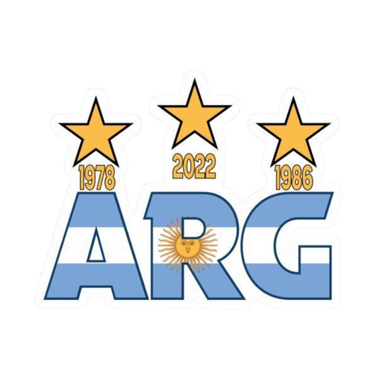 Argentina 3 stars 1978 1986 2022 World Cup champions sticker