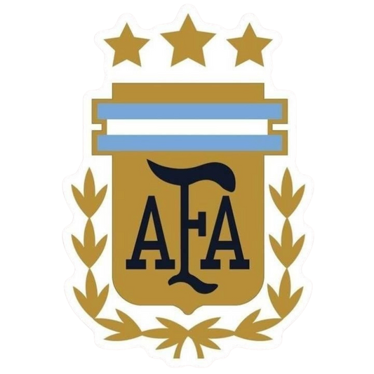 AFA Argentina football crest badge with three World Cup stars sticker