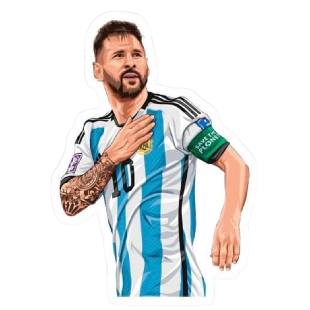 Lionel Messi #10 hand on chest Argentina 2022 World Cup kit national anthem