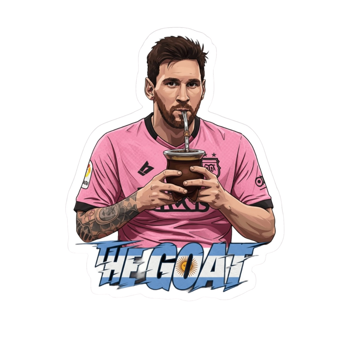 Lionel Messi Inter Miami pink kit drinking mate illustration sticker