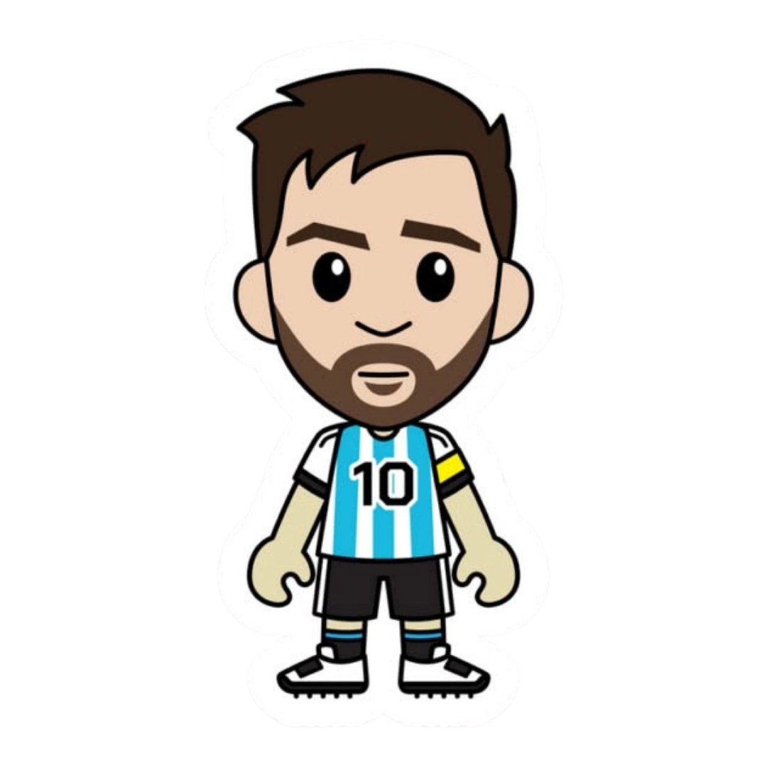 Lionel Messi kawaii chibi cartoon Argentina colours sticker